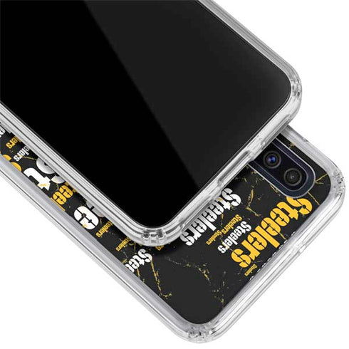 NFL Pittsburgh Steelers Black Blast Galaxy A50 Clear Case